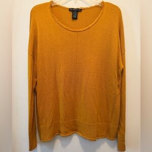 Mustard Yellow Women's Scoop Neck Sweater
